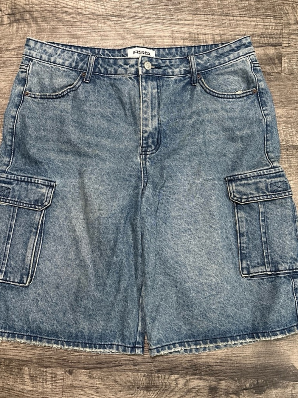 RSQ Light Blue Denim Cargo Shorts